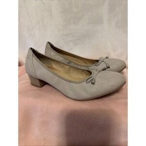 Caprice On Air Tan Leather Ladies Slip On Comfort Heels Shoes Size 7.5/8 (38)